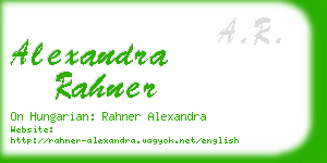 alexandra rahner business card